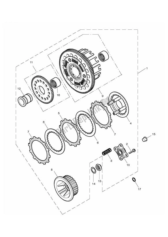 All parts for the Clutch of the Triumph Thruxton 900 EFI 2008 - 2010