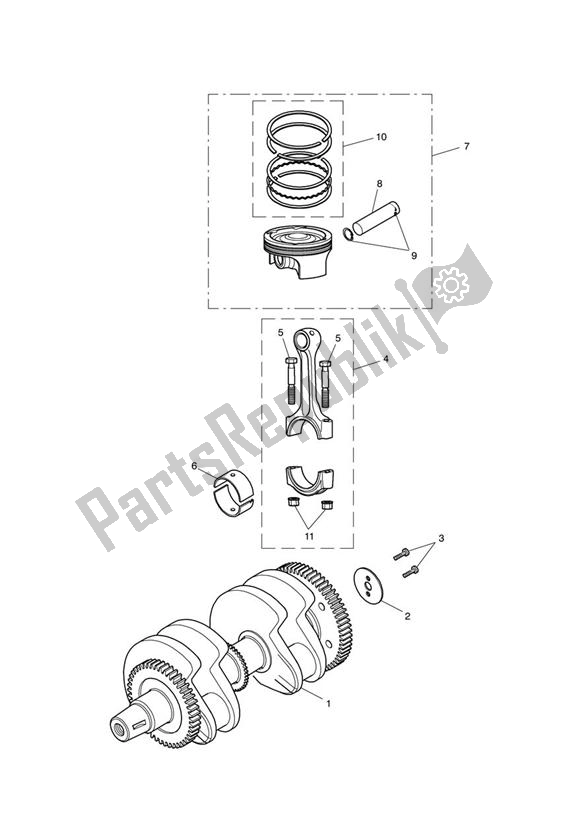 Toutes les pièces pour le Crankshaft, Connecting Rods & Pistons du Triumph Thruxton 900 EFI 2008 - 2010