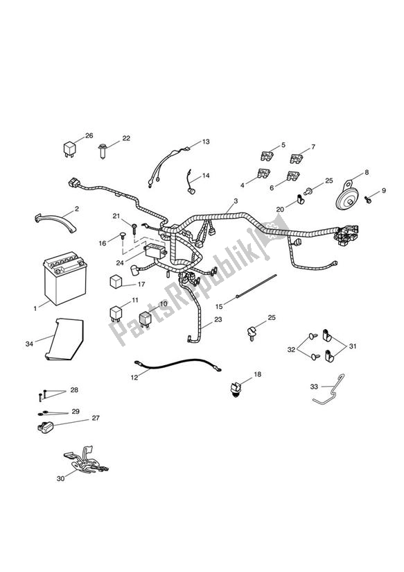 All parts for the Electrical Equipment of the Triumph Thruxton 900 EFI 2008 - 2010