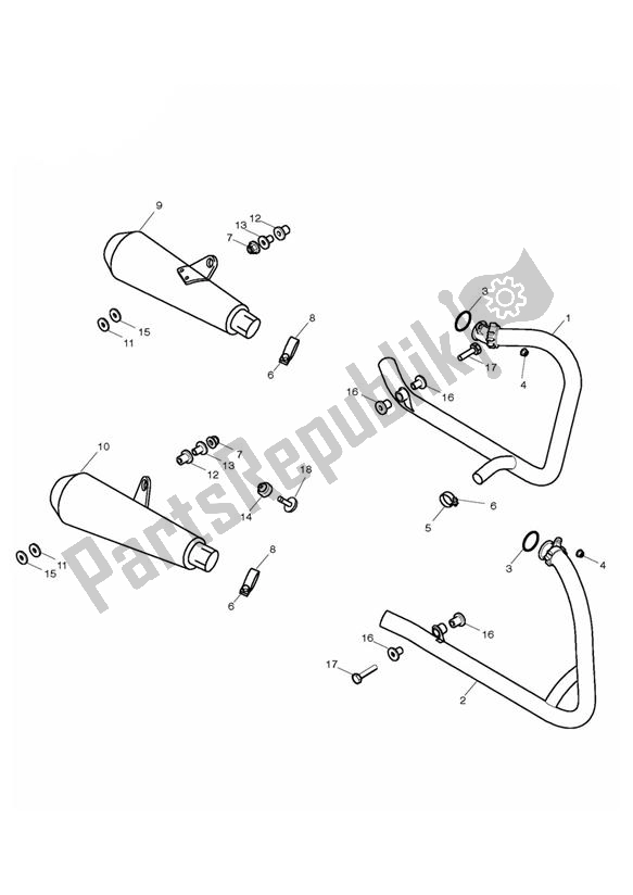 All parts for the Exhaust System of the Triumph Thruxton 900 EFI 2008 - 2010