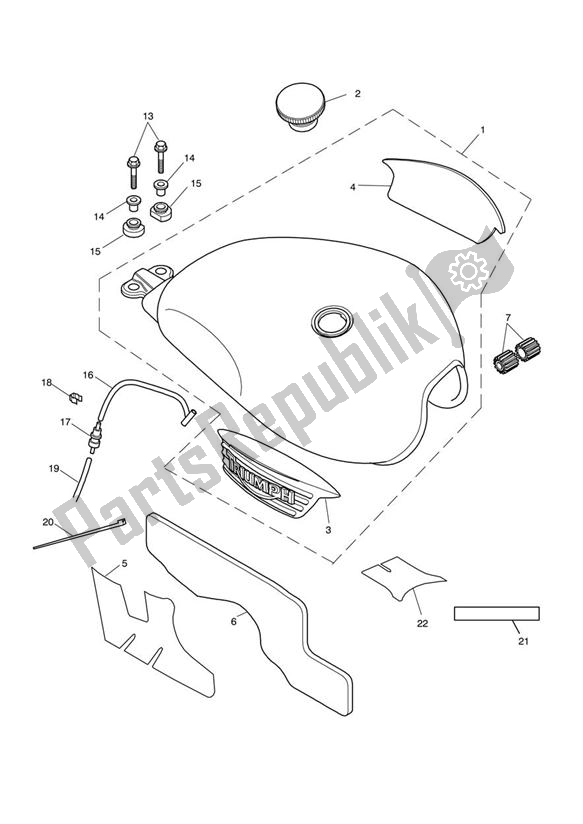 Todas as partes de Fuel Tank & Fittings do Triumph Thruxton 900 EFI 2008 - 2010