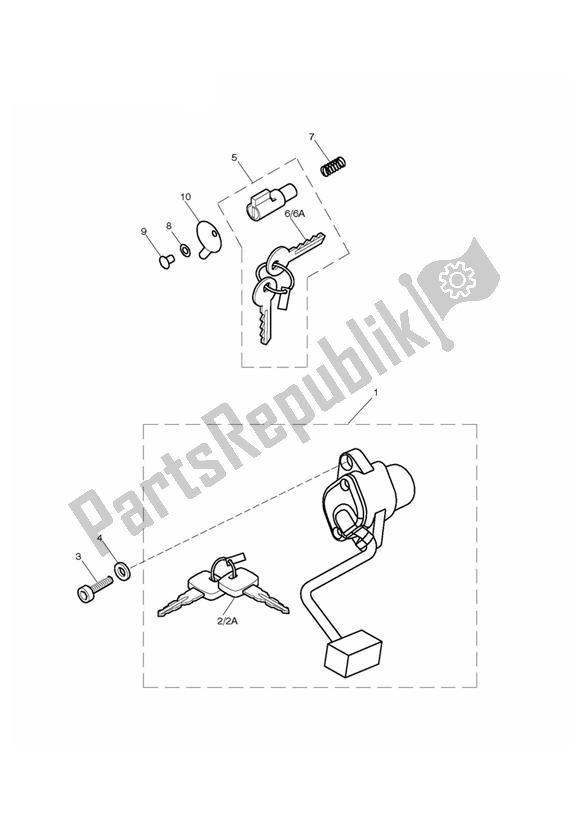 Toutes les pièces pour le Ignition Switch & Steering Lock du Triumph Thruxton 900 EFI 2008 - 2010