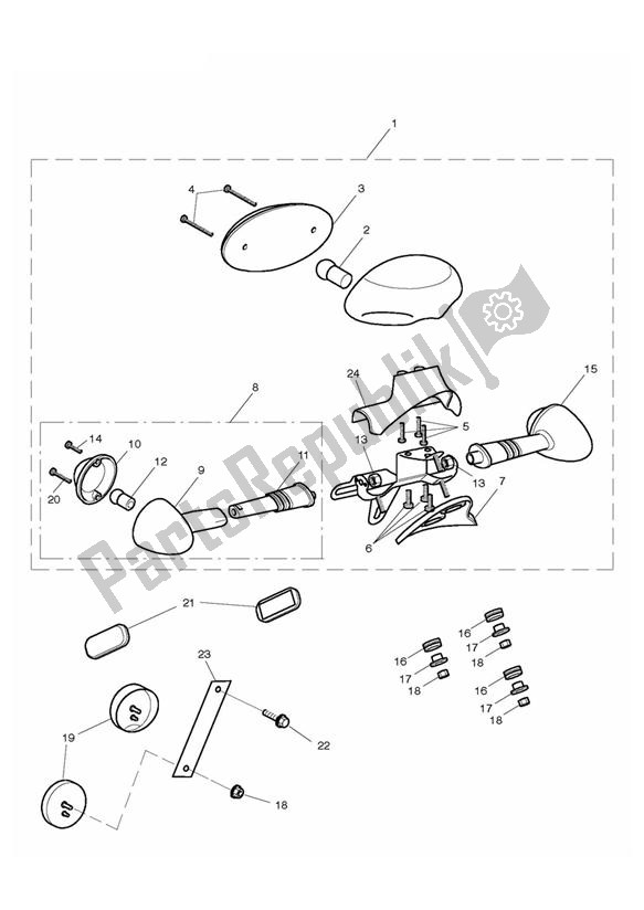 Toutes les pièces pour le Rear Light & Rear Indicators du Triumph Thruxton 900 EFI 2008 - 2010