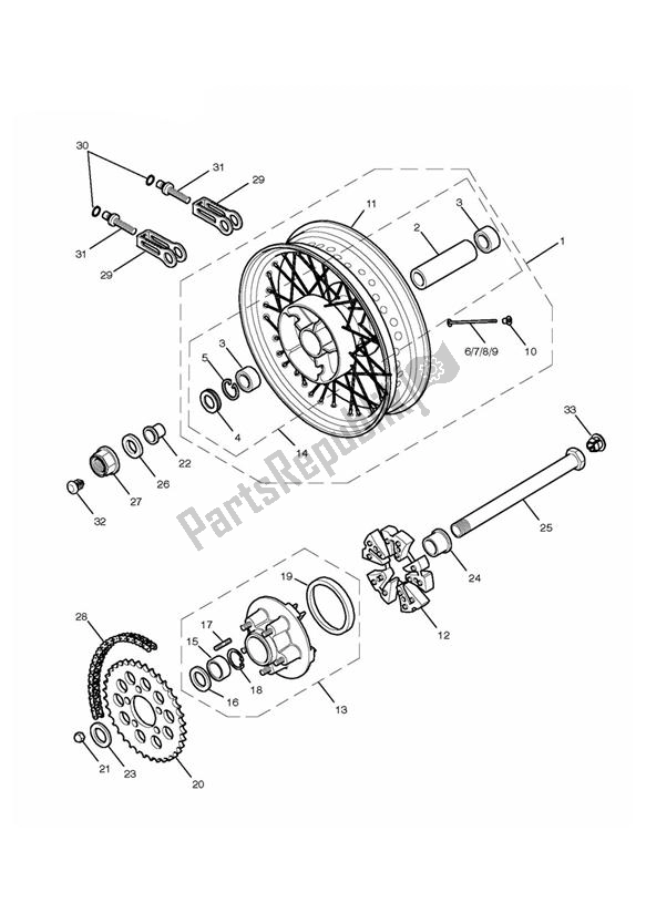 Toutes les pièces pour le Roue Arrière Et Transmission Finale du Triumph Thruxton 900 EFI 2008 - 2010