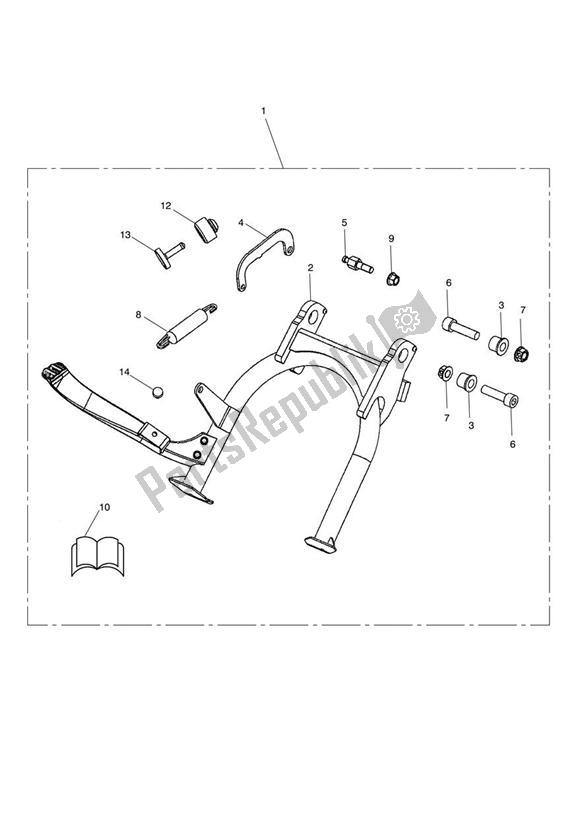 Todas las partes para Centre Stand Kit - Non Evap Only de Triumph Thruxton 900 EFI 2008 - 2010