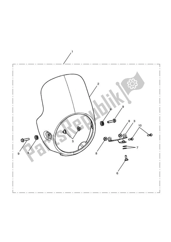 Todas las partes para Flyscreen, White Stripe Kit de Triumph Thruxton 900 EFI 2008 - 2010