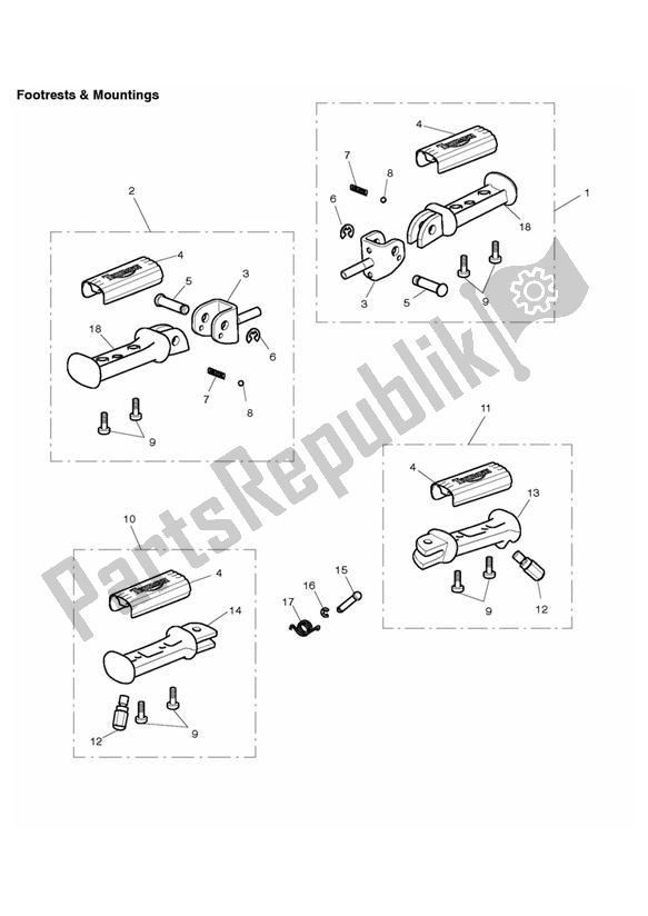 Todas las partes para Reposapiés Y Montajes de Triumph Thruxton 900 EFI 2008 - 2010