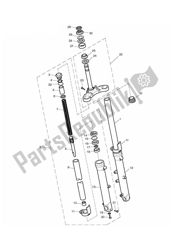 Todas las partes para Front Forks & Lower Yoke de Triumph Thruxton 900 EFI 2008 - 2010