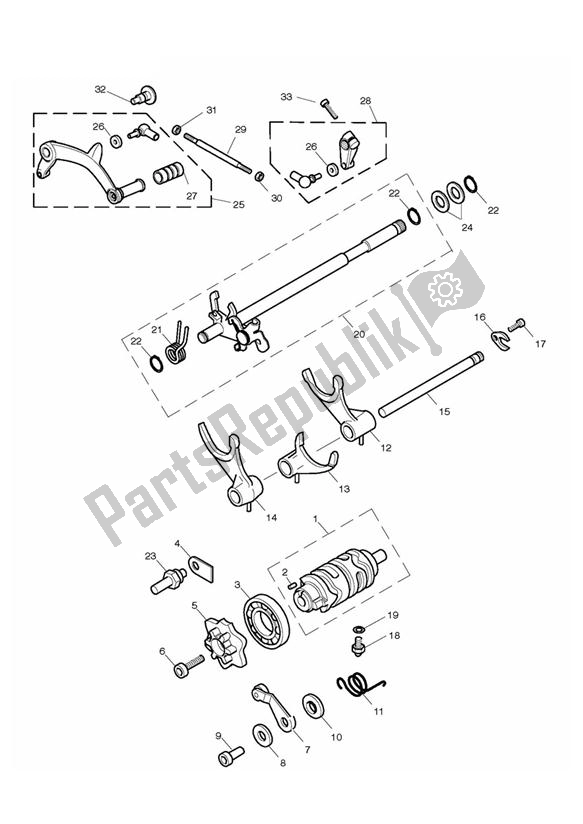 Tutte le parti per il Gear Selectors & Pedal del Triumph Thruxton 900 EFI 2008 - 2010