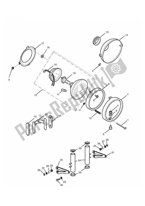 Todas las partes para Montaje De Faros de Triumph Thruxton 900 EFI 2008 - 2010