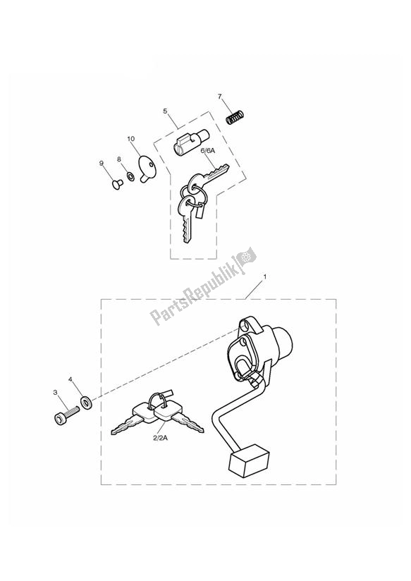All parts for the Ignition Switch & Steering Lock of the Triumph Thruxton 900 EFI 2008 - 2010