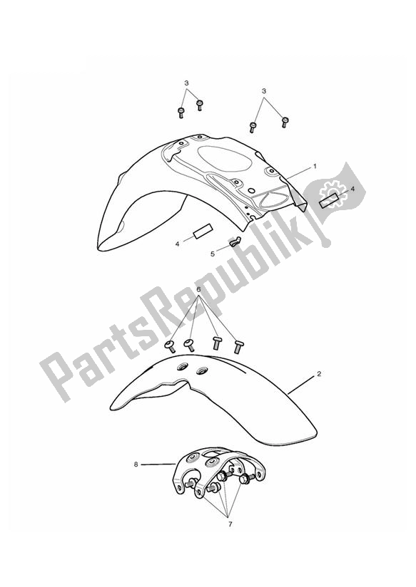 Todas las partes para Guardabarros de Triumph Thruxton 900 EFI 2008 - 2010