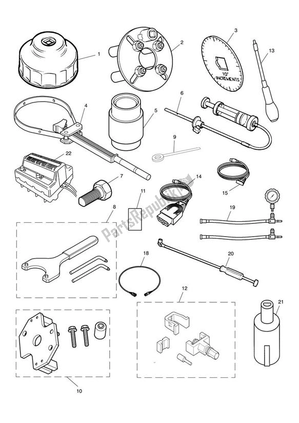 All parts for the Service Tools of the Triumph Thruxton 900 EFI 2008 - 2010