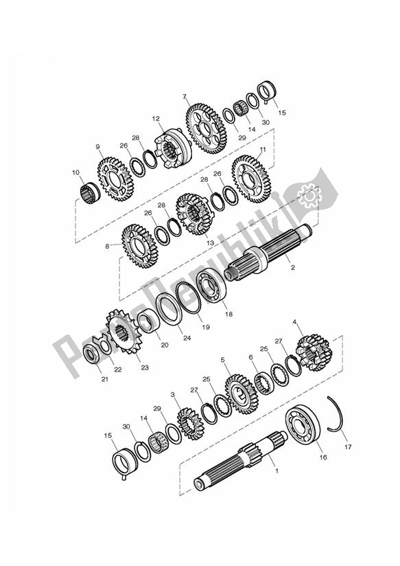 Todas las partes para Transmisión de Triumph Thruxton 900 EFI 2008 - 2010