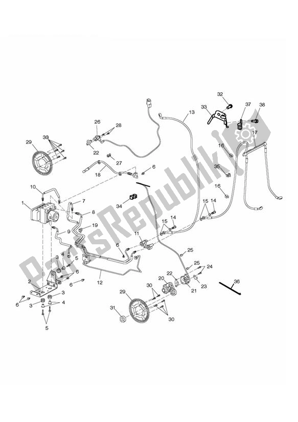 Todas as partes de Abs Components - Abs Version Only do Triumph Thunderbird 1700 2010 - 2014