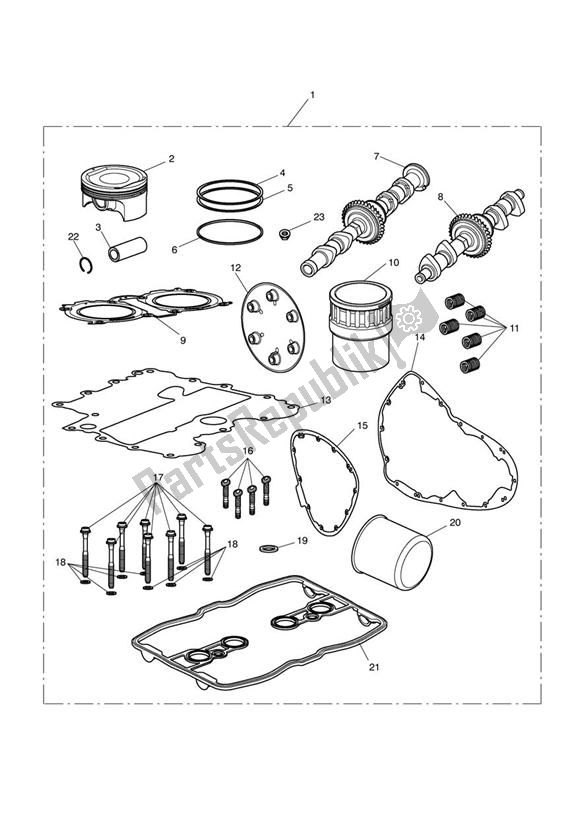 Todas las partes para Big Bore Performance Kit 1700cc de Triumph Thunderbird 1700 2010 - 2014