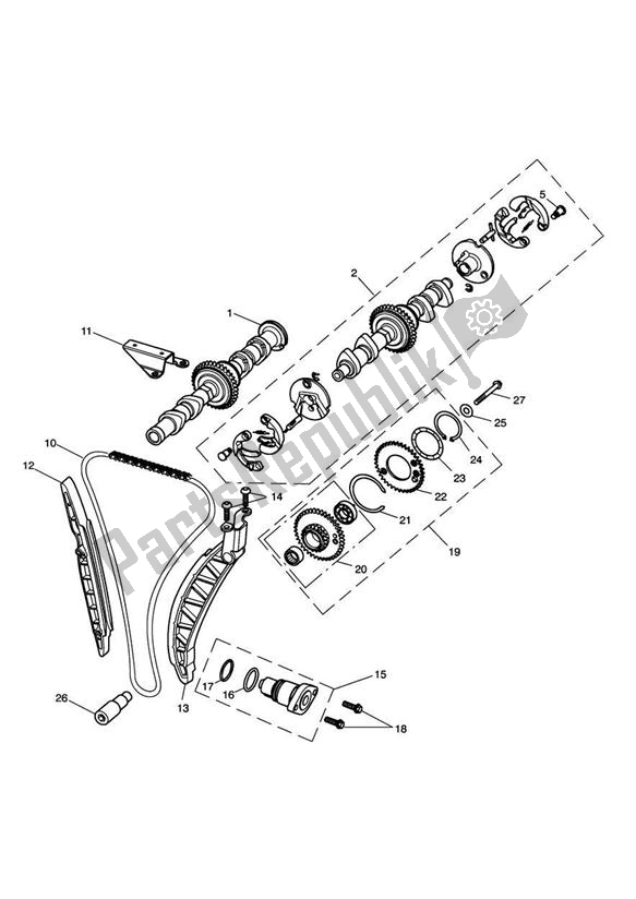 Todas las partes para árbol De Levas Y Transmisión Del árbol De Levas de Triumph Thunderbird 1700 2010 - 2014