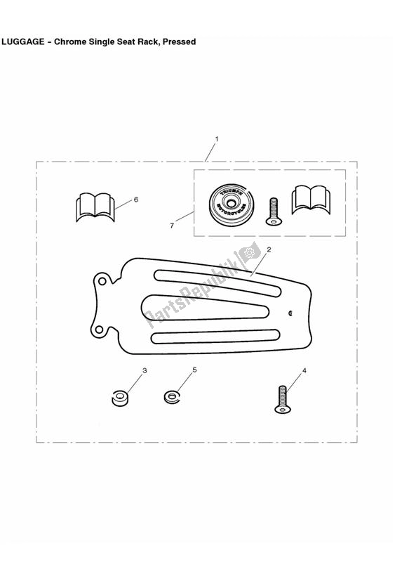 Todas as partes de Chrome Single Seat Rack, Pressed do Triumph Thunderbird 1700 2010 - 2014