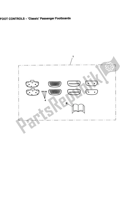 All parts for the Classic Passenger Footboards of the Triumph Thunderbird 1700 2010 - 2014