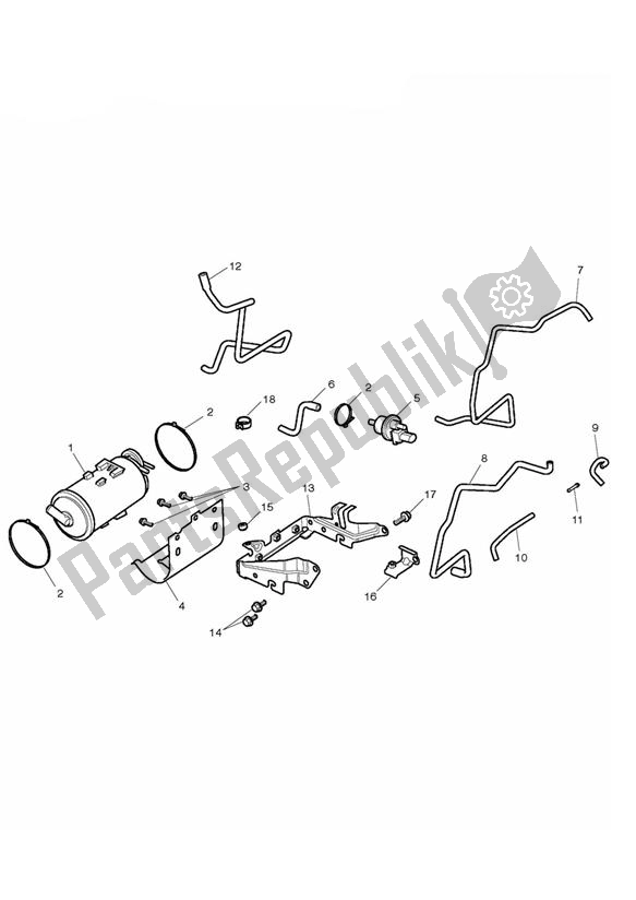 Alle onderdelen voor de Evaporative Loss Control System - Uscal & Tw Only van de Triumph Thunderbird 1700 2010 - 2014