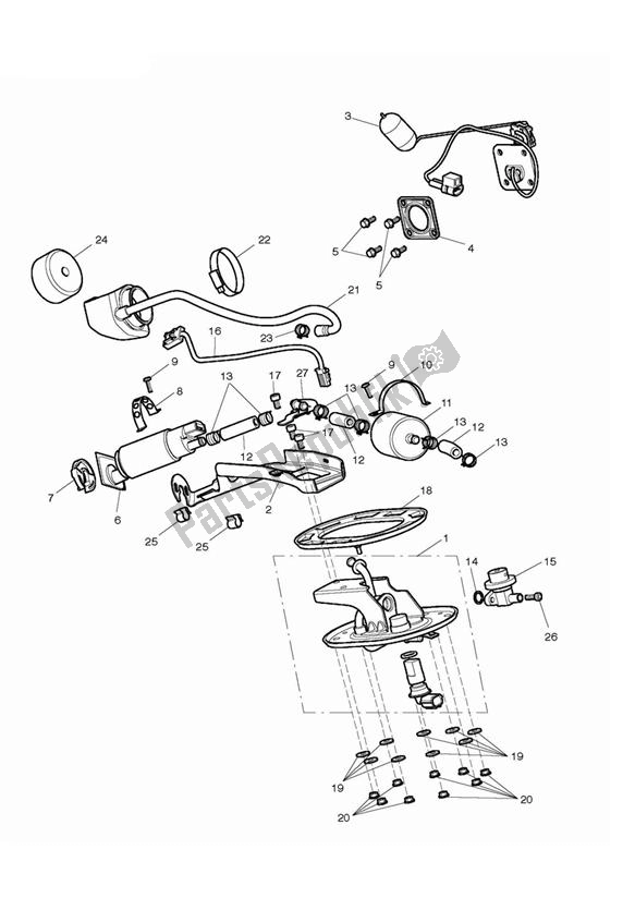 Alle onderdelen voor de Fuel Pump & Fittings van de Triumph Thunderbird 1700 2010 - 2014