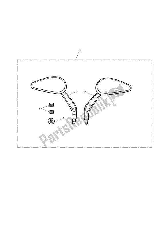 All parts for the Mirror Kit, Teardrop Style, Black of the Triumph Thunderbird 1700 2010 - 2014