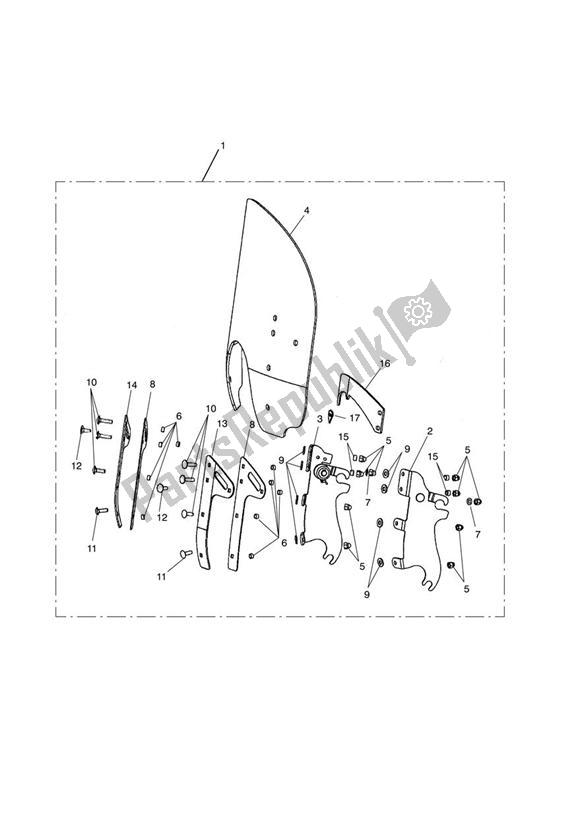 All parts for the Qr Summer Screen Kit of the Triumph Thunderbird 1700 2010 - 2014