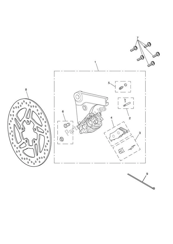 Todas las partes para Rear Brake Caliper & Disc de Triumph Thunderbird 1700 2010 - 2014