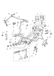 rear brake master cylinder, reservoir & pedal