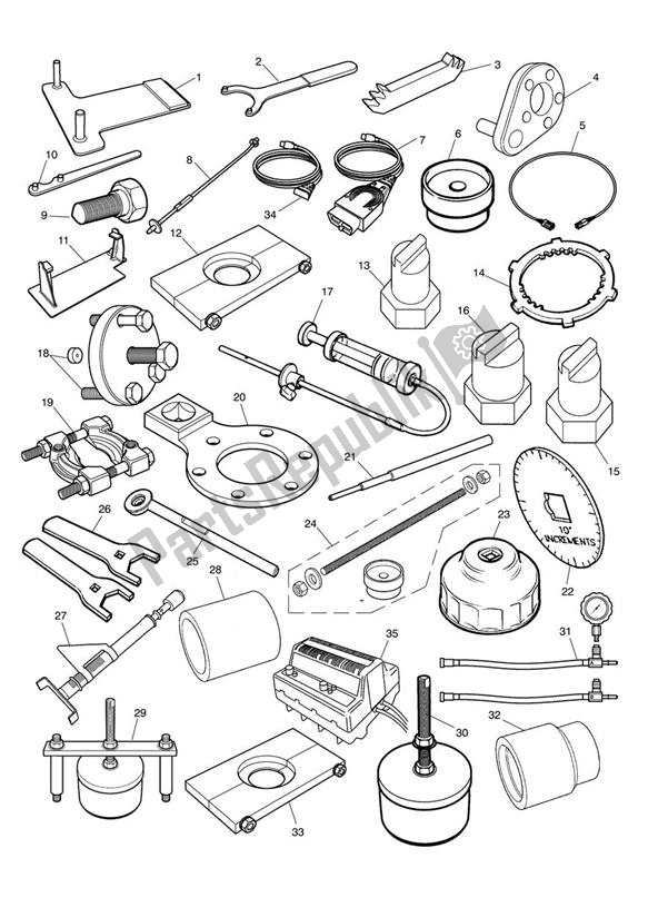 Todas las partes para Herramientas De Servicio de Triumph Thunderbird 1700 2010 - 2014