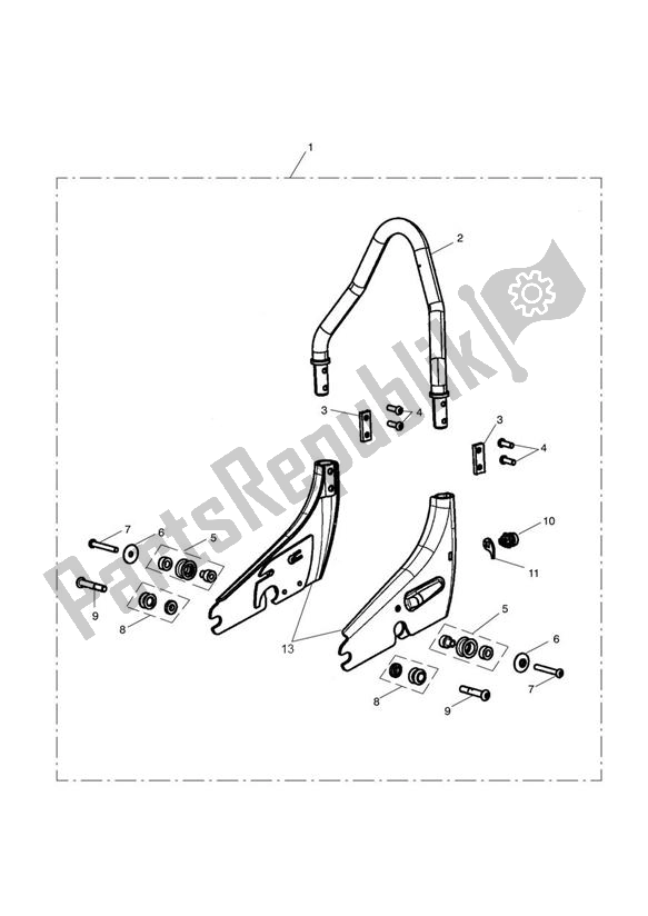 All parts for the Sissybar, Qd of the Triumph Thunderbird 1700 2010 - 2014