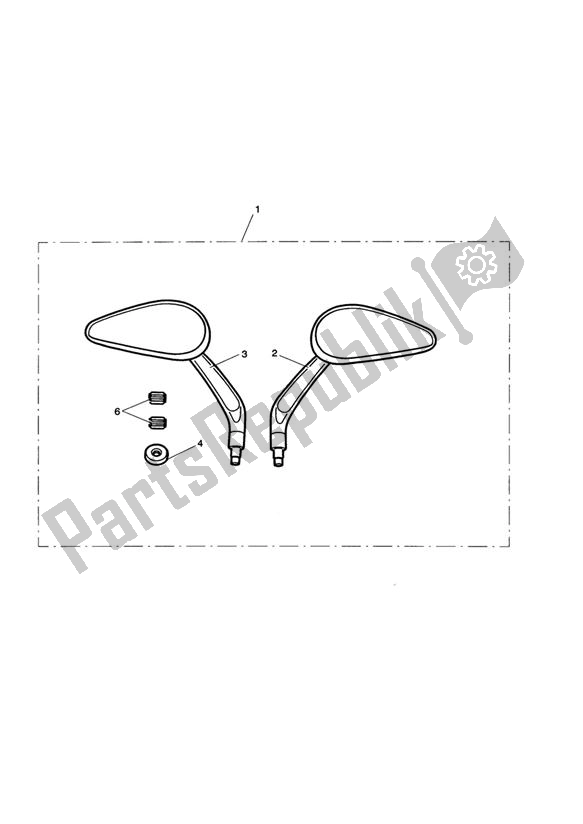 All parts for the Teardrop Style Mirrors, Kit of the Triumph Thunderbird 1700 2010 - 2014