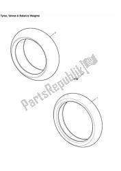 pneus, valves et contrepoids