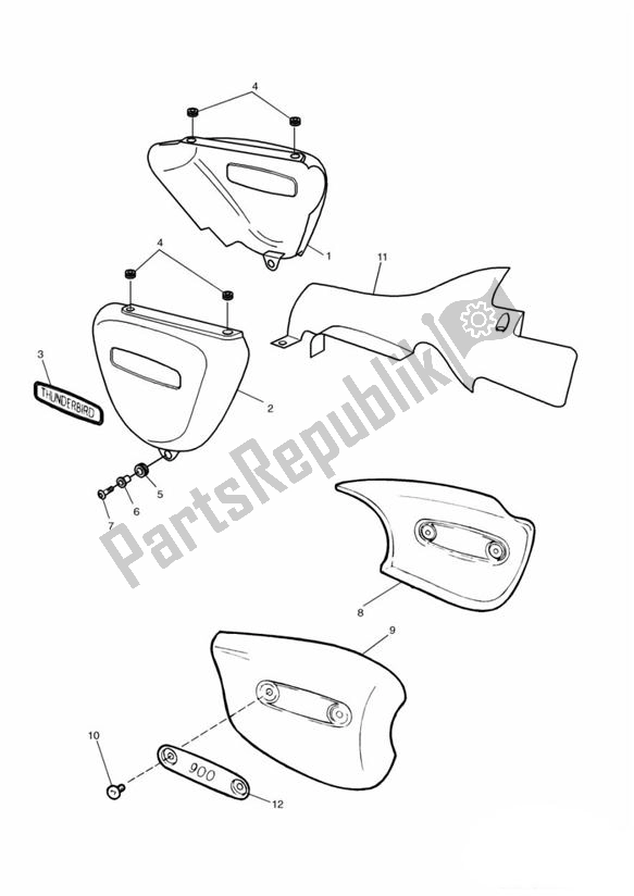 All parts for the Bodywork 71699 > of the Triumph Thunderbird 885 1995 - 2003