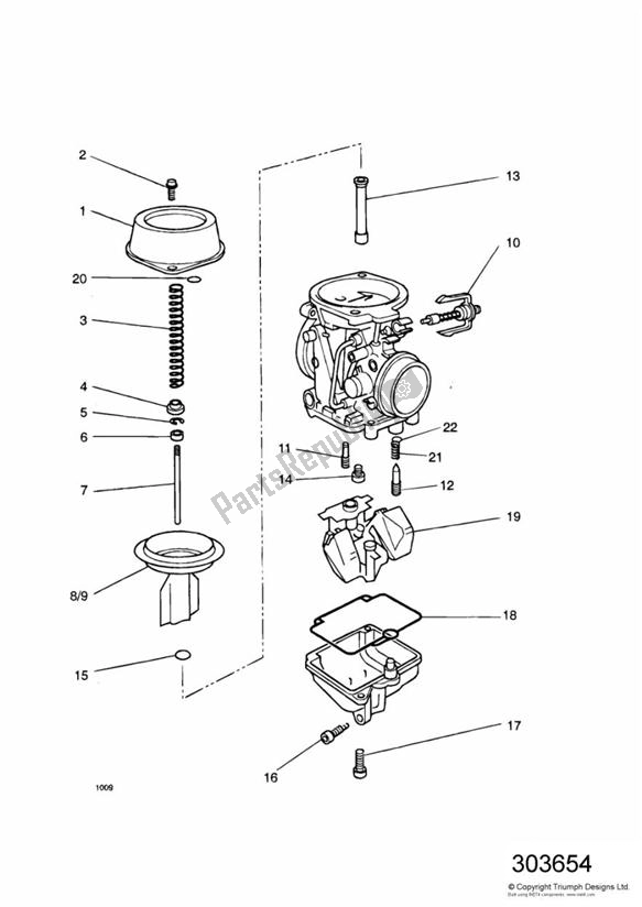 Wszystkie części do Carburettor Parts Carburettors T1240930, T1240194. (t1240640 > 30656) Triumph Thunderbird 885 1995 - 2003