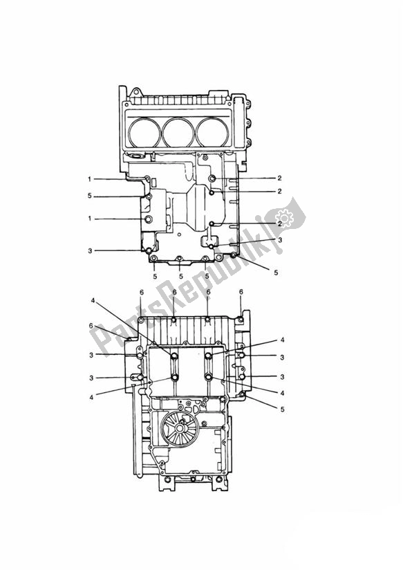 Todas las partes para Crankcase Fixings de Triumph Thunderbird 885 1995 - 2003