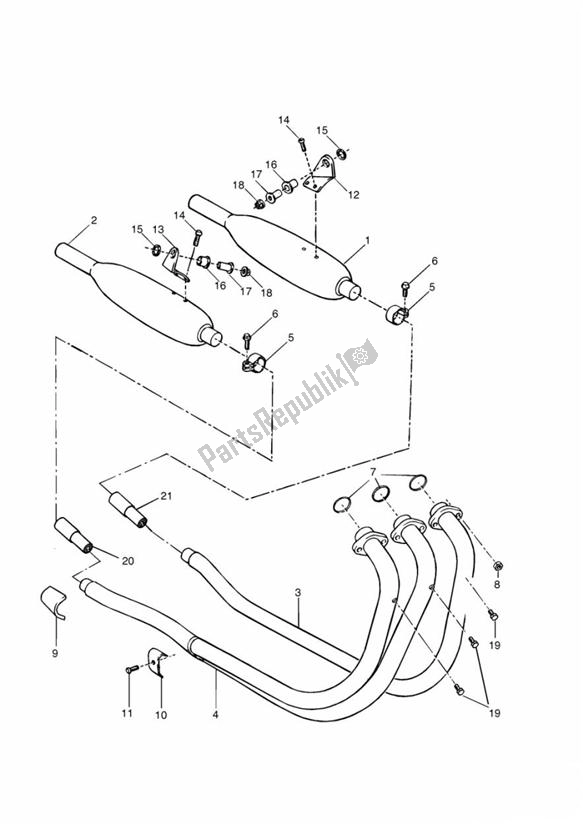 All parts for the Exhaust System of the Triumph Thunderbird 885 1995 - 2003