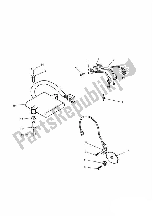 All parts for the Ignition System 71699 > > 111989 of the Triumph Thunderbird 885 1995 - 2003