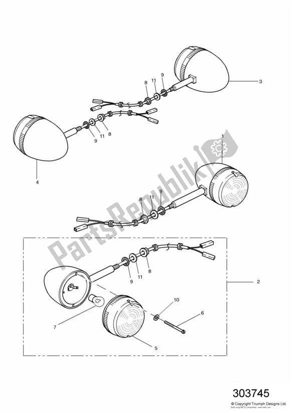 All parts for the Indicators of the Triumph Thunderbird 885 1995 - 2003