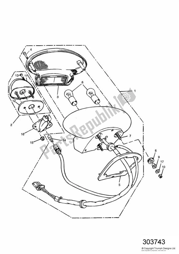 Todas las partes para Rear Lamps de Triumph Thunderbird 885 1995 - 2003