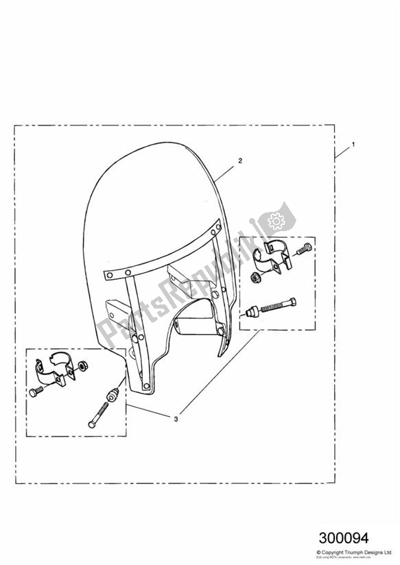 Alle onderdelen voor de Roadster Screen van de Triumph Thunderbird 885 1995 - 2003