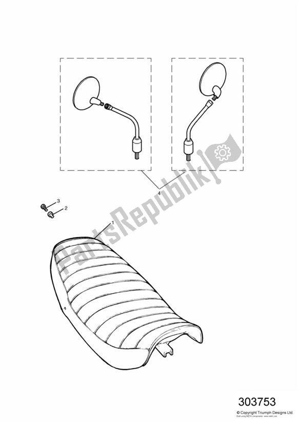 All parts for the Seat/mirrors 71699 > of the Triumph Thunderbird 885 1995 - 2003