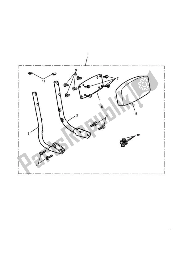 Todas las partes para Sissy Bar Kit, Mk 3 de Triumph Thunderbird 885 1995 - 2003