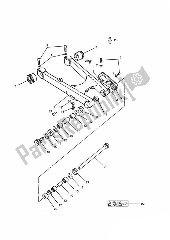 All parts for the Swinging Arm > 29155 of the Triumph Thunderbird 885 1995 - 2003