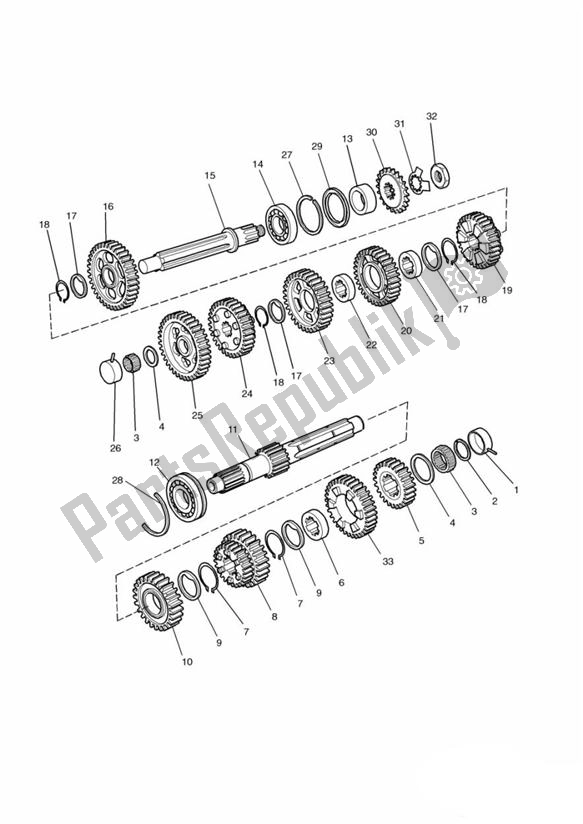 All parts for the Transmission > Eng No 107968 of the Triumph Thunderbird 885 1995 - 2003