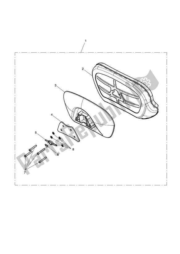 All parts for the Backrest, Passenger, Kit of the Triumph Thunderbird Commander 1700 2014 - 2015