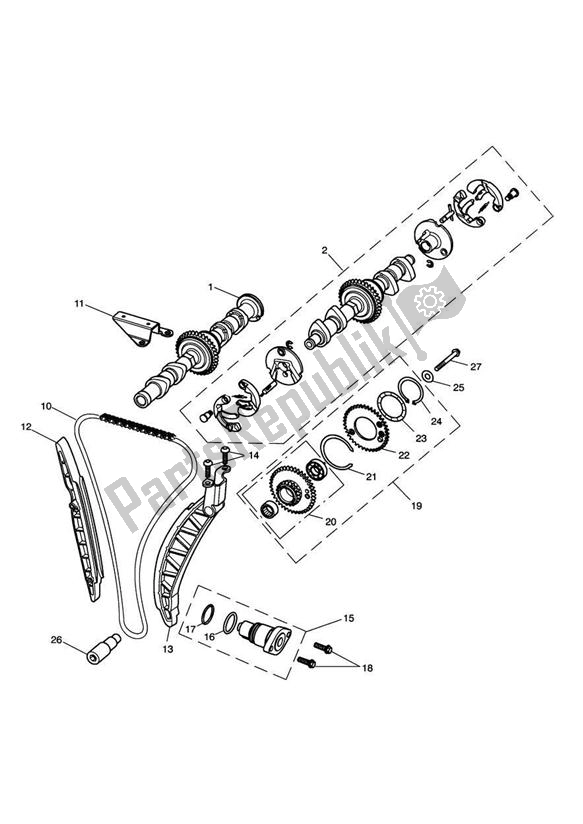 Toutes les pièces pour le Arbre à Cames Et Entraînement D'arbre à Cames du Triumph Thunderbird Commander 1700 2014 - 2015