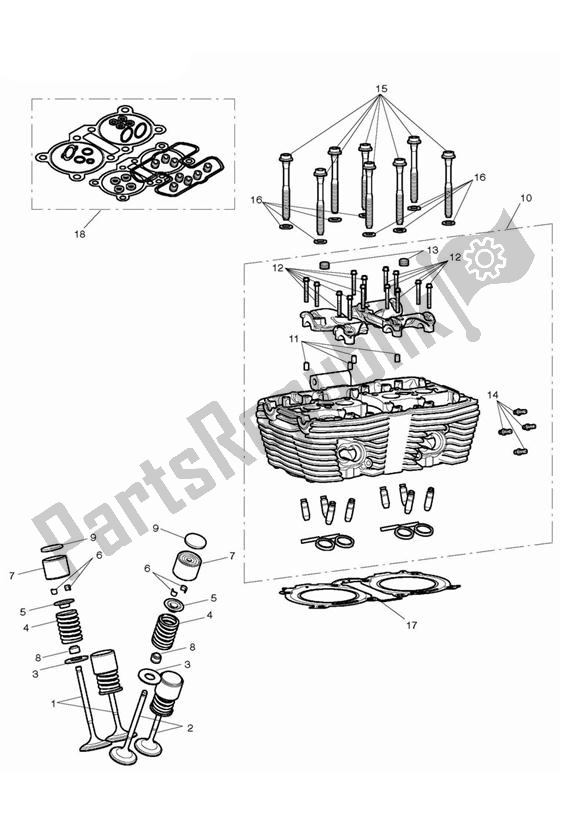 All parts for the Cylinder Head & Valves of the Triumph Thunderbird Commander 1700 2014 - 2015