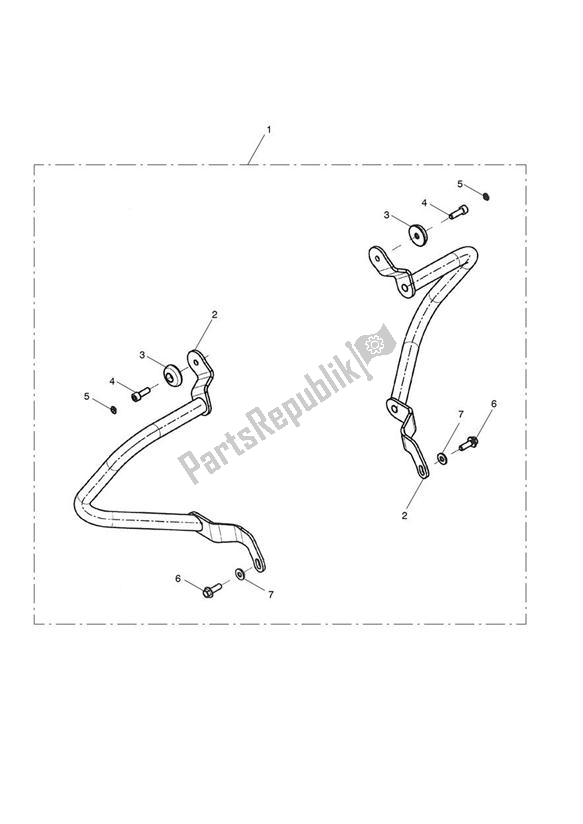 All parts for the Dresser Bar Kit, Rear of the Triumph Thunderbird Commander 1700 2014 - 2015