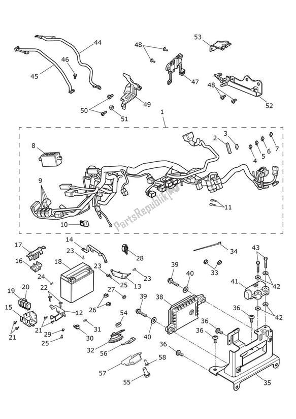 All parts for the Electrical Equipment of the Triumph Thunderbird Commander 1700 2014 - 2015